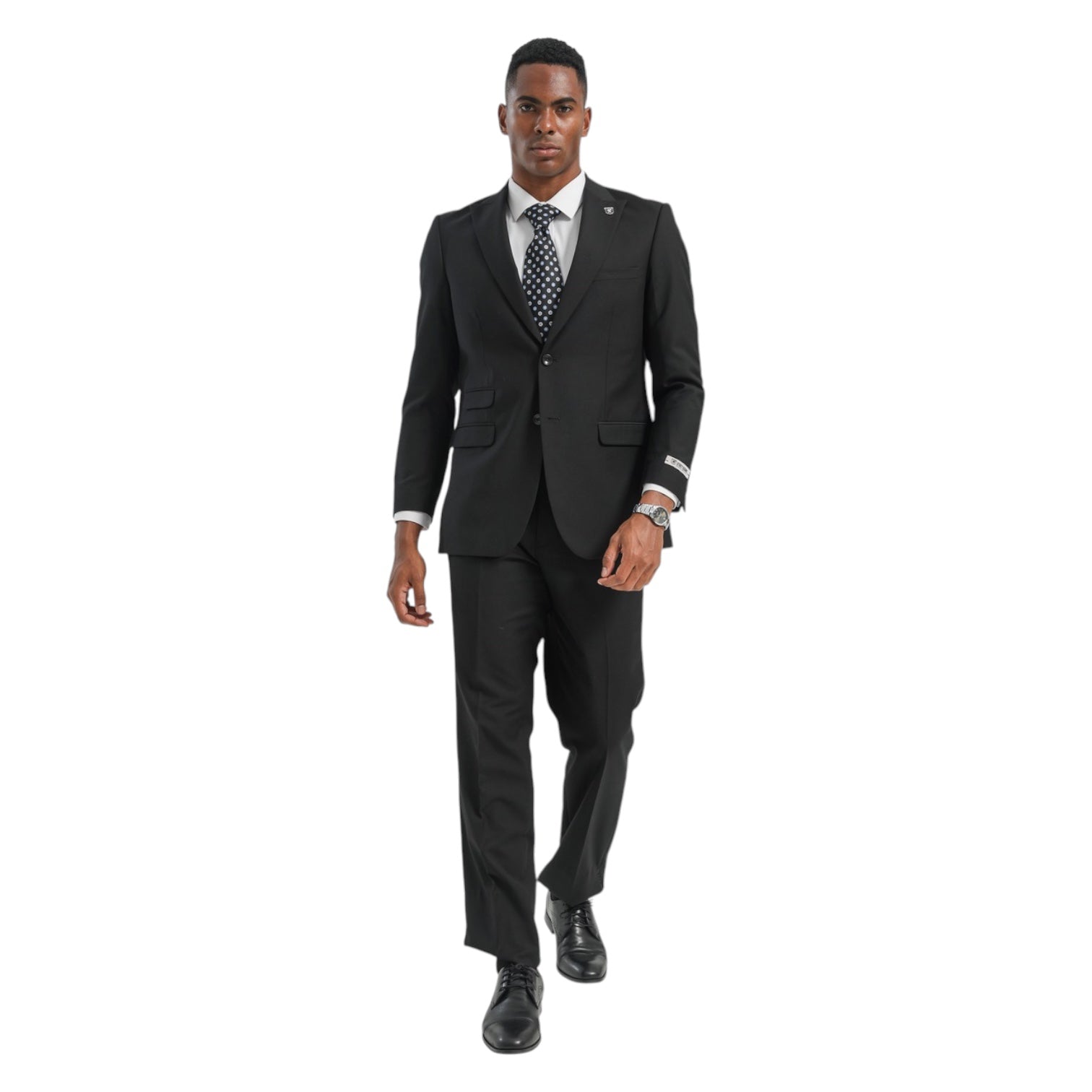 STACY ADAMS: Solid 2pc. Wide Leg Suit SM085W